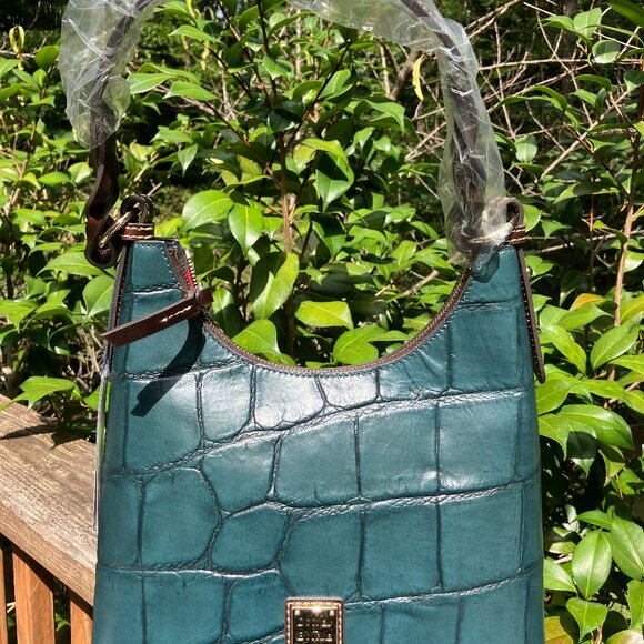 Dooney & Bourke Bryce Hobo Green Croc - New with tags! - Picture 1 of 6